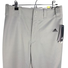 Adidas Boys Baseball Pants Large 14/16 Gray Aeroready Relaxed Elastic Hem New