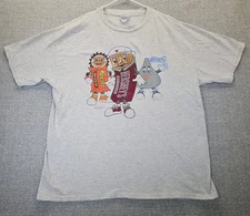 VTG 1999 Hersheys Reeses Chocolate Candy Tshirt Mens XL Gray Cartoon Characters