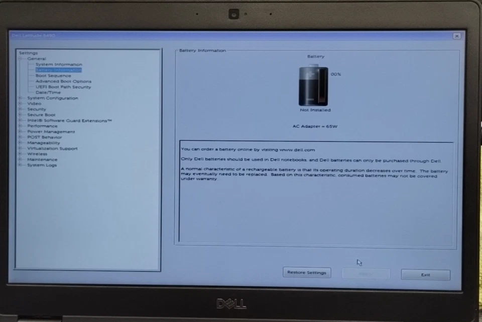 Dell Latitude 5490 14" Laptop i5-8350U 1.70GHz 4GB RAM 256GB NVMe W11P - Image 4 of 4