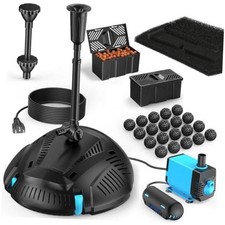 Pond Filter with Pump Fountain Kits Built-in UV Clarifier, Corded Electric 40W