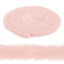 2"x 6 Yards Faux Fur Trims Tape, Trims Plush Fluffy Sewing, Korean Pink