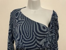 Fashion Nova Navy and White One-Shoulder Dress Size 2XL Plus Size