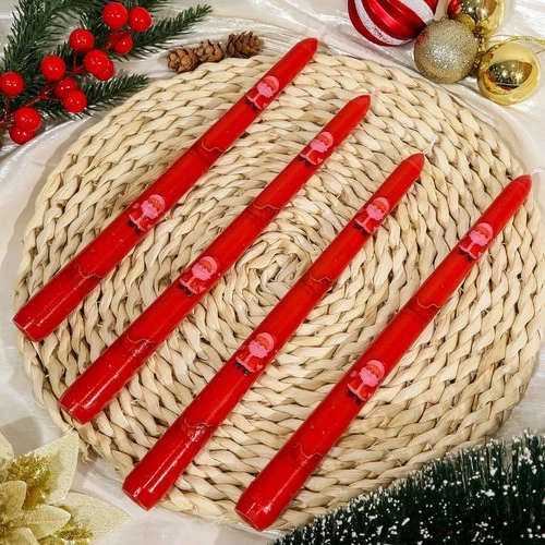 2 Pack Christmas Taper Candles, 10 Inch Unscented Candlesticks with Santa video thumbnail