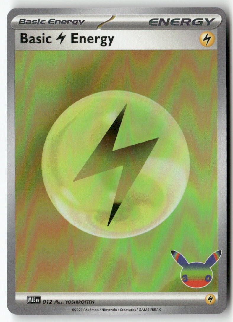 Basic Lightning Energy (30th Celebration) 012 Holo MEE: Mega Evolution Pokemon