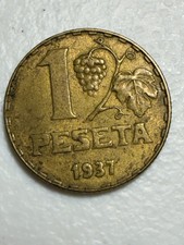 1937 Spain 1 Peseta Coin