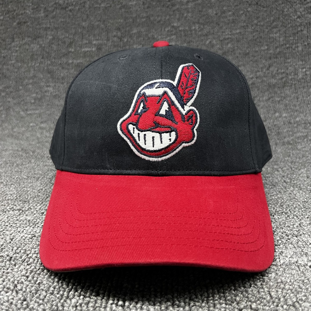 KC Caps Baseball Cap Black Red Curved Brim Mascot Embroidery Adjustable Hat