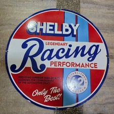 SHELBY RACING PORCELAIN ENAMEL SIGN 29 X 29 INCHES