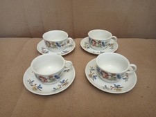 Quattro Tazze Con Piattino Da Thè Porcellana Richard Ginori Vintage