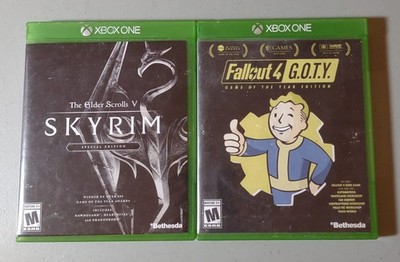 TES V Skyrim Special Edition (w/ poster) & Fallout 4 GOTY (Xbox One) 2 Game Lot