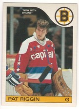 1985-86 O-PEE-CHEE # 136 PAT RIGGIN BOSTON BRUINS HOCKEY OPC - NRMT !!!