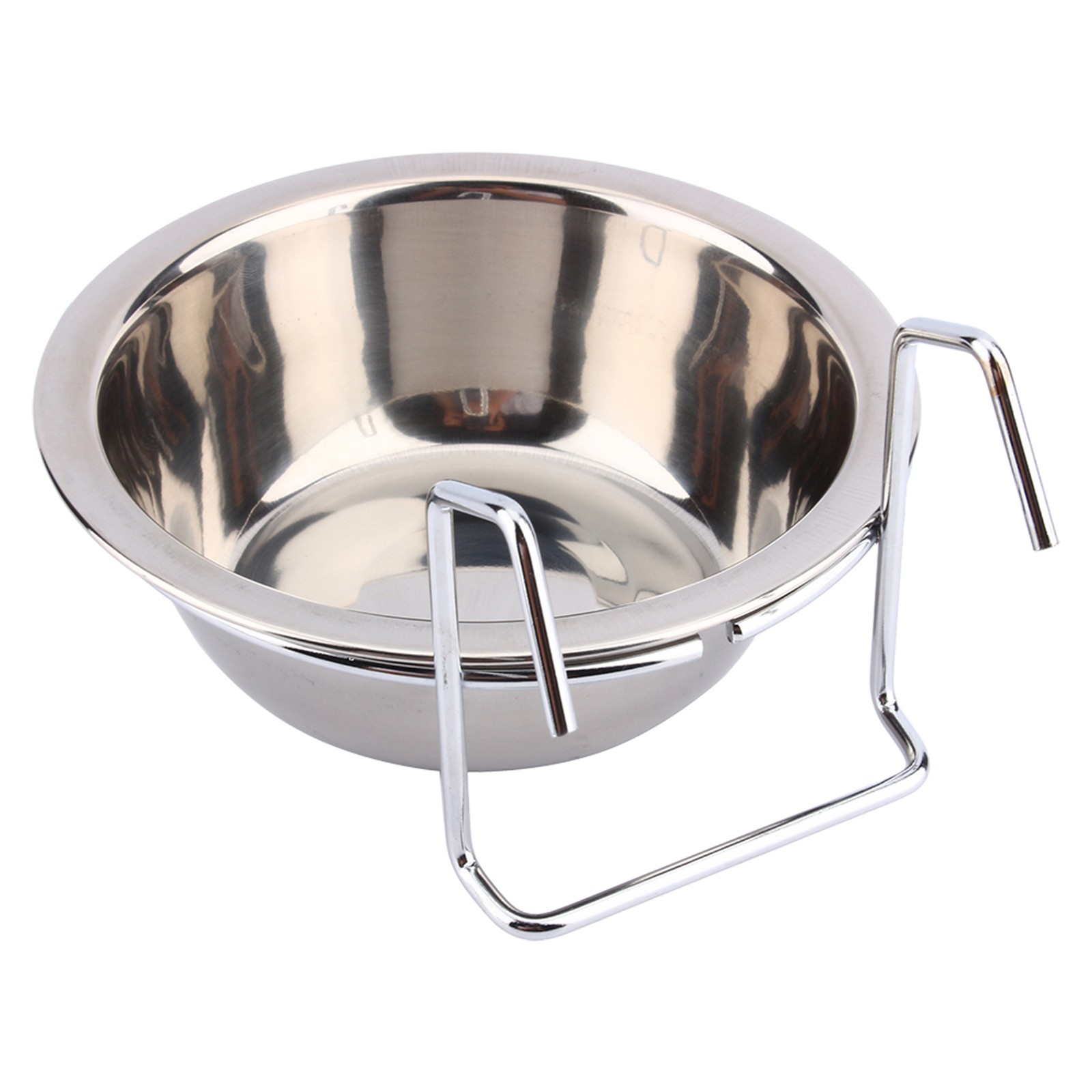 (M)Stainless Steel Hanging Pet Cage Bowl Diner Pet Bird Cat Dog Food Water KRI✈️