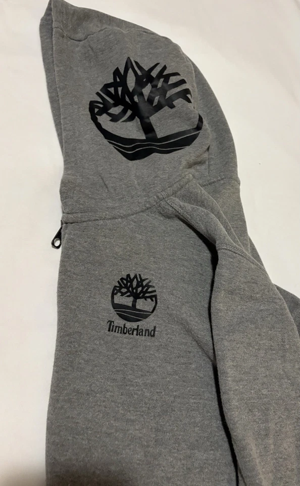 Sudadera con capucha Timberland para niños mediana 10-12 gris polar cremallera completa manga larga Foto 3 de 4