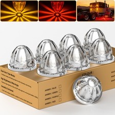 8x Red Amber Truck Trailer Side Marker Lights Dual Color Led Watermelon Lights
