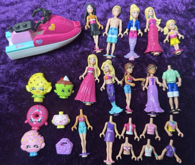 Mega Blocks Lot Doll Barbie Shopkins Figures Accessories