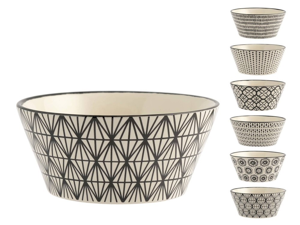 6 Bowl in stoneware/gres Decor Vhera Assorted Cc600 H&H