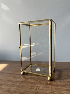 Vintage Glass And Brass Miniature Display Case - Decorative Hand Crafted Curio