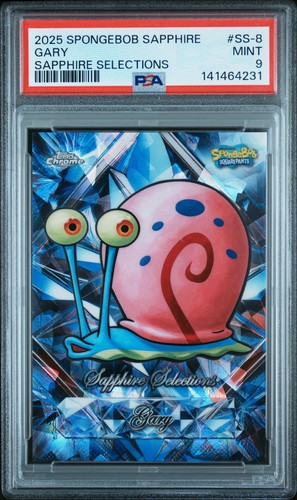 2025 TOPPS CHROME SAPPHIRE SPONGEBOB GARY SAPPHIRE SELECTIONS #SS-8 PSA 9
