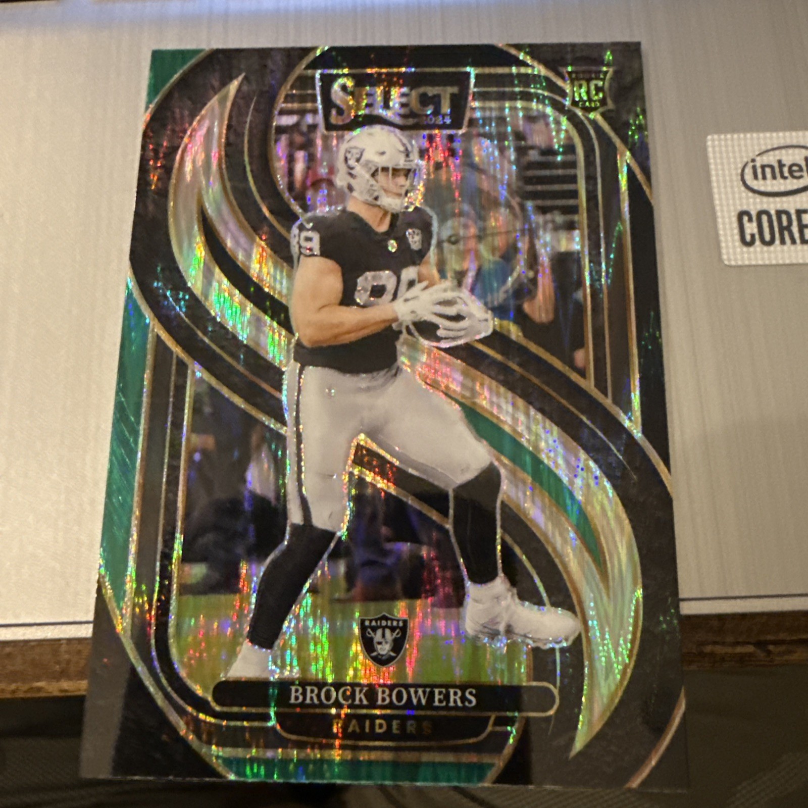 2024 Panini Select BROCK BOWERS Premier Level Black & Green Shock Prizm RC