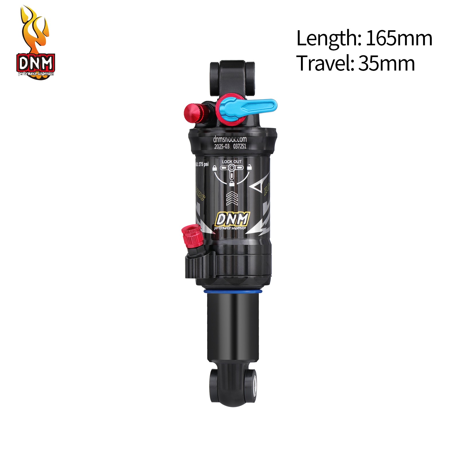 DNM AO-39RC Dual Air Shock Mountain Bike Rear Shock 3-Step L
