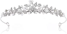 Rhinestone Pearl Tiaras and Crowns Headpieces for Women and Flower Girls Bridger