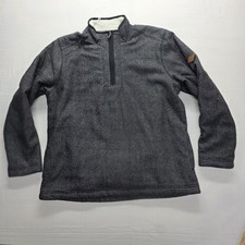 Orvis Mens XL Gray Marled Sweater 1/4 Zip Pullover Sherpa Lined Fleece Big Tall