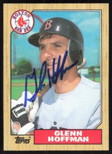 1987 Topps Glenn Hoffman Auto Boston Red Sox #374 Card Signed B
