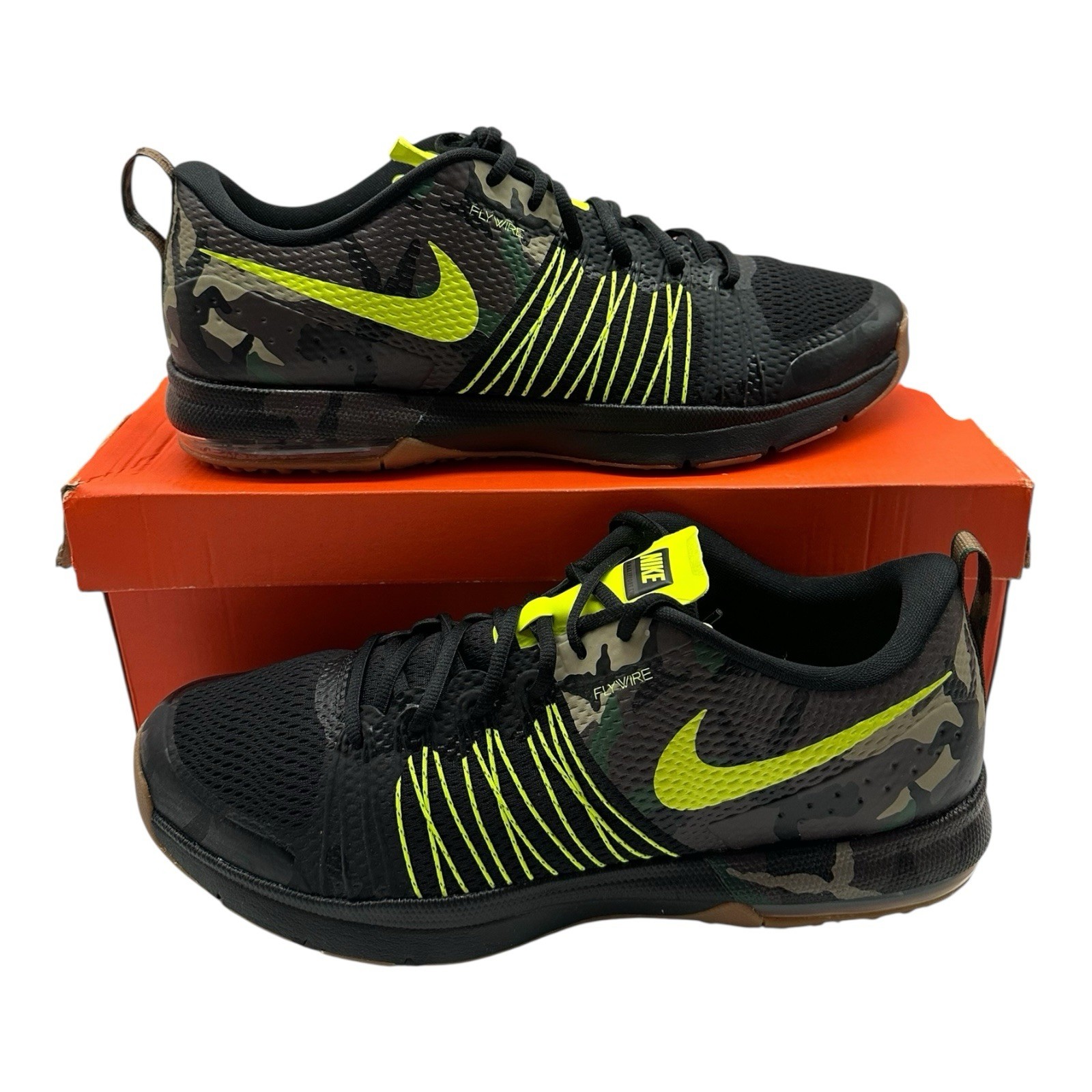 Nike Air Max Effort TR AMP Shoes Mens Sz 10 Black Volt Camo Sneakers 705367-072