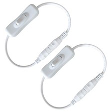 2pcs LED Strip Light Inline On/Off Switch Cable DC Jack 5.5mm x 2.1mm...