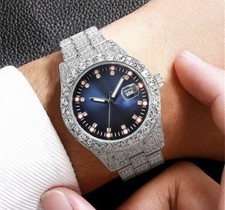 Luxury Iced Out Watch Blue Icy