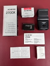 Vintage Achiever 270DX Flash w Original Box  Manual,  P-1 for Pentax Tested