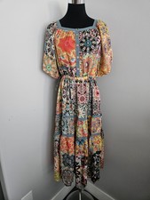 Johnny Was Women's Size M Medium Long Silk Floral Dress - No Lining