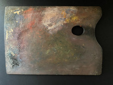 Belle Palette de Peintre ancienne  en acajou