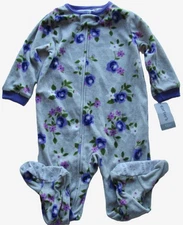 Carter's Floral 1 Piece Footed Fleece Blanket Sleeper Size 18 months NWT