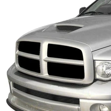For Dodge Ram 1500 02-05 APG 1-Pc Black 8x6 mm Horizontal Billet Bumper Grille