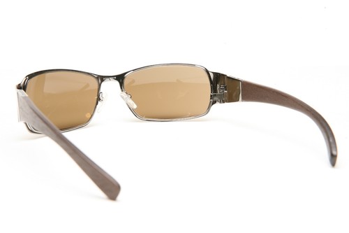 GAFAS DE SOL CON BORDES DORADOS Y MADERA H13.2 #20C - Imagen 3 de 6