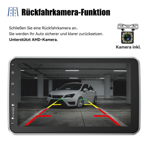 Autoradio Mit Bildschirm Navigation Android 13 1 DIN RDS Drehbarer 10.1'' +KAM - Bild 10 von 15