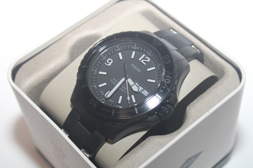 Black Stainless Steel Watch FS5688 NWT 