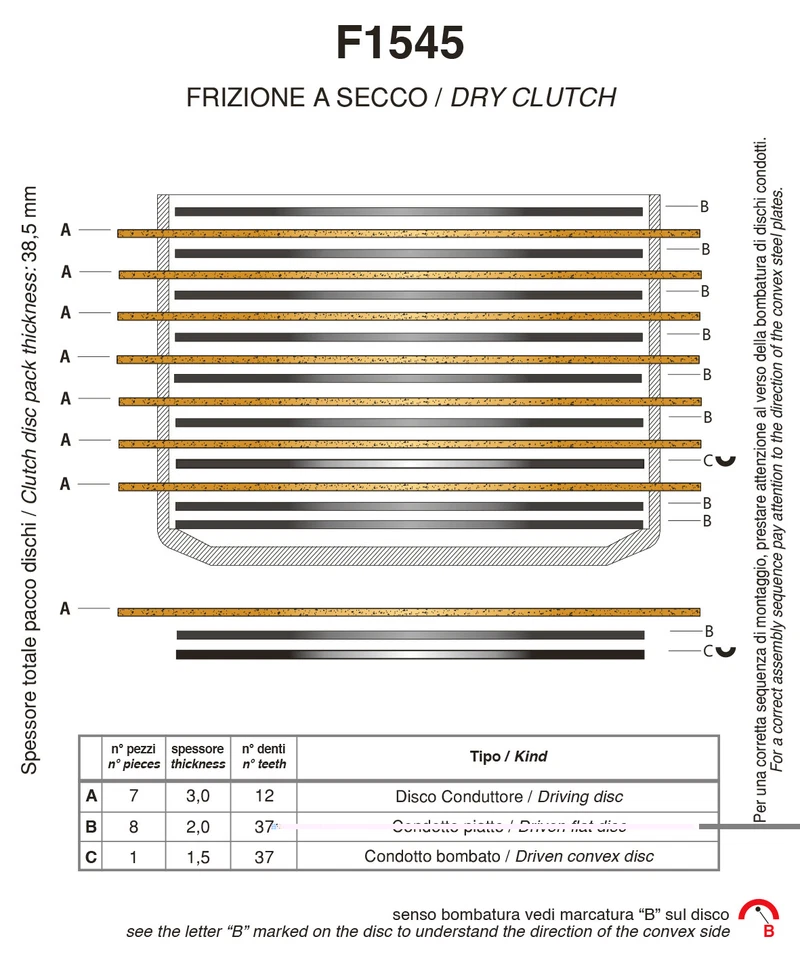 Ducati 998 999 749 748 916 996 S4R S2R S4RS ST Standard Clutch Disc KIT F1545AC - Image 2 of 2
