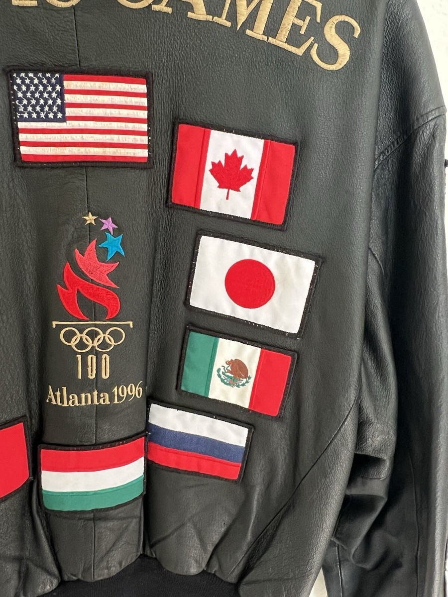 Vintage 1996 Atlanta Olympic Games American Toons Leather Jacket
