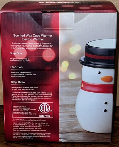 NEW Sonoma Scented Wax Cube Electric Warmer Snowman - Picture 3 of 5