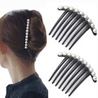 JONKY JONKY Black French Twist Hair Comb Clips Pearl Decorative Hair Combs Women