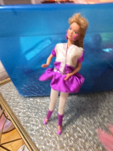 Vtg All Star Midge Barbie Doll Softball Star Freckles White Purple Outfit SW#258