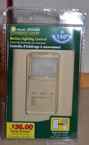 Heath Zenith motion lighting control SL-6115-IV 150 degree energy saver new tan - Picture 1 of 6