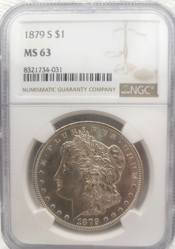 1879-S Morgan Silver Dollar NGC MS63-Hair and Chest!
