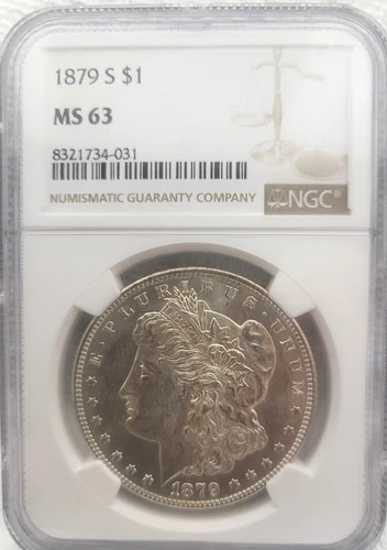 1879-S Morgan Silver Dollar NGC MS63-Hair and Chest!