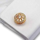 Wedding Cufflinks 14K Yellow Gold Finish 3Ct Baguette Lab Created Diamond Men's