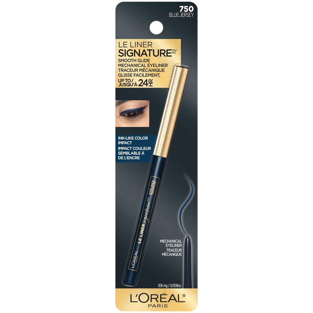 (2) Механическая подводка для глаз Loreal Le Liner Signature Smooth Glide, 750 г. Синий трикотаж