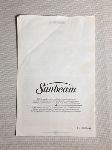 sunbeam waffle maker manual