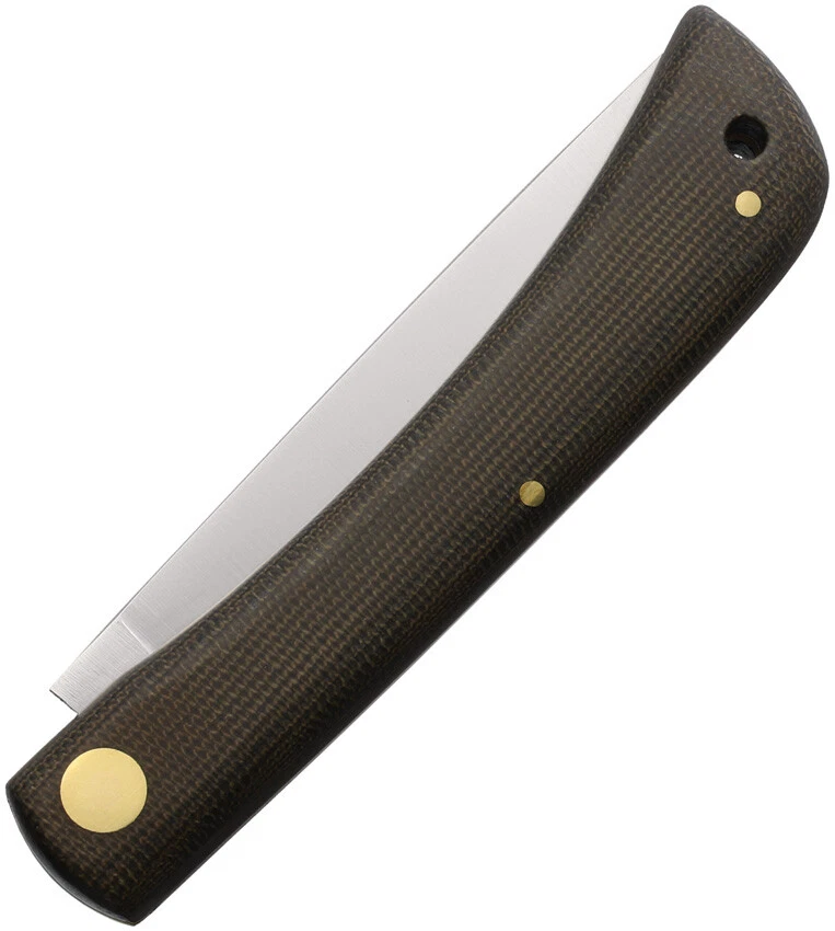 OTTER-Messer Medium Hippekniep Green Micarta Folding Carbon Steel Knife 143MIGR