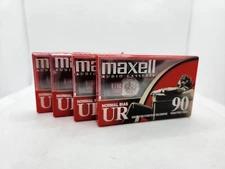 Lot of 4 Maxell UR90 90 Min Blank Audio Cassette Tapes Normal Bias Sealed NEW